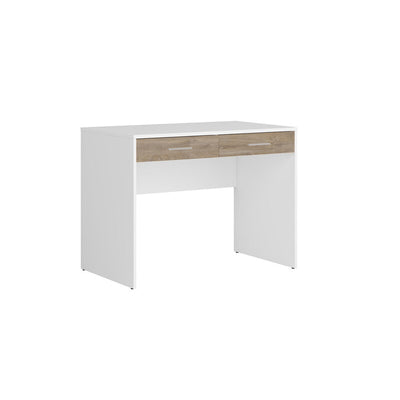 Q.TA' 1 KIT SCRIVANIA 2 CASSETTI USB 100X60X75 BIANCO/ROVERE