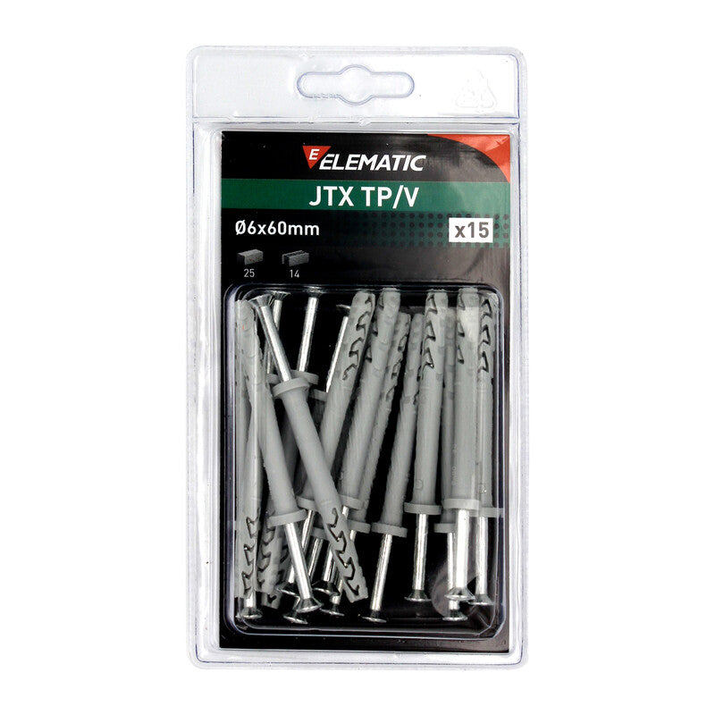 Q.TA' 8 ELEMATIC BLISTER TASSELLO JTX TP/V 6X60 C/VITE 15