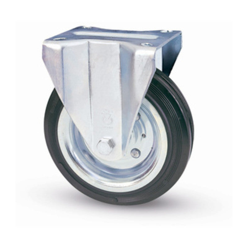 Q.TA' 1 RUOTA INDUSTRIALE D 200 MM GOMMA 80/A PIASTRA FIS
