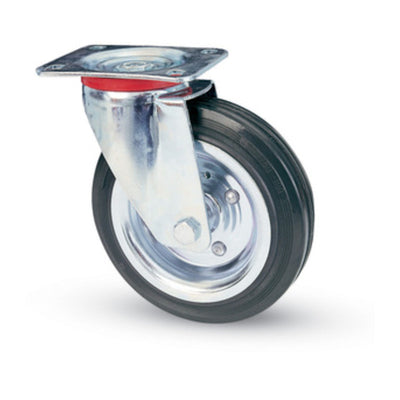 Q.TA' 1 RUOTA INDUSTRIALE D 125 MM GOMMA 80 PIASTRA GIR