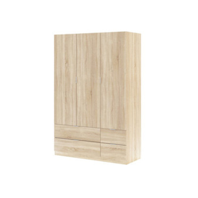 Q.TA' 1 KIT ARMADIO 3 ANTE + 4 CASSETTI 135X52X200H ROVERE