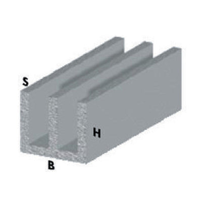Q.TA' 5 PROFILO ARGENTO H.100 CM CANALINO UU 16X12X1 MM**