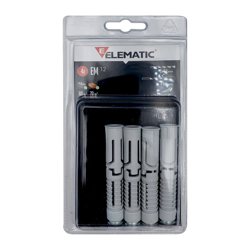 Q.TA' 10 ELEMATIC BLISTER TASSELLO EM12 12X70 MM 4