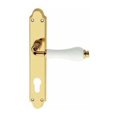 Q.TA' 1 MANIGLIA OTTONE DALIA Q 8/85 F.Y. CARAMICA LUC BIA