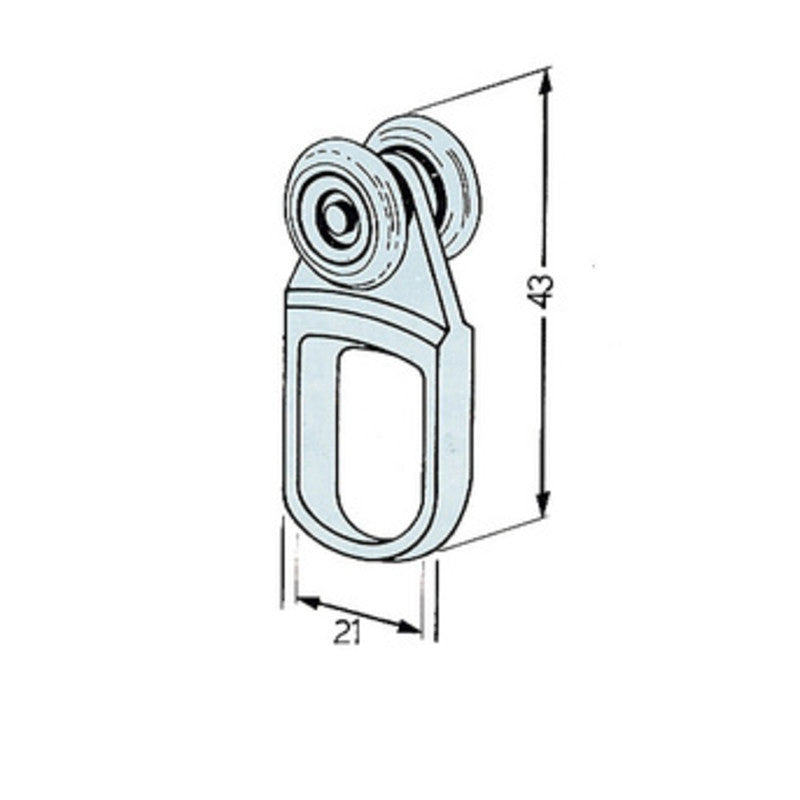 Q.TA' 50 OMGE 902 CARRELLO NYLON A 2 RUOTE D 15 ACC P 10 KG