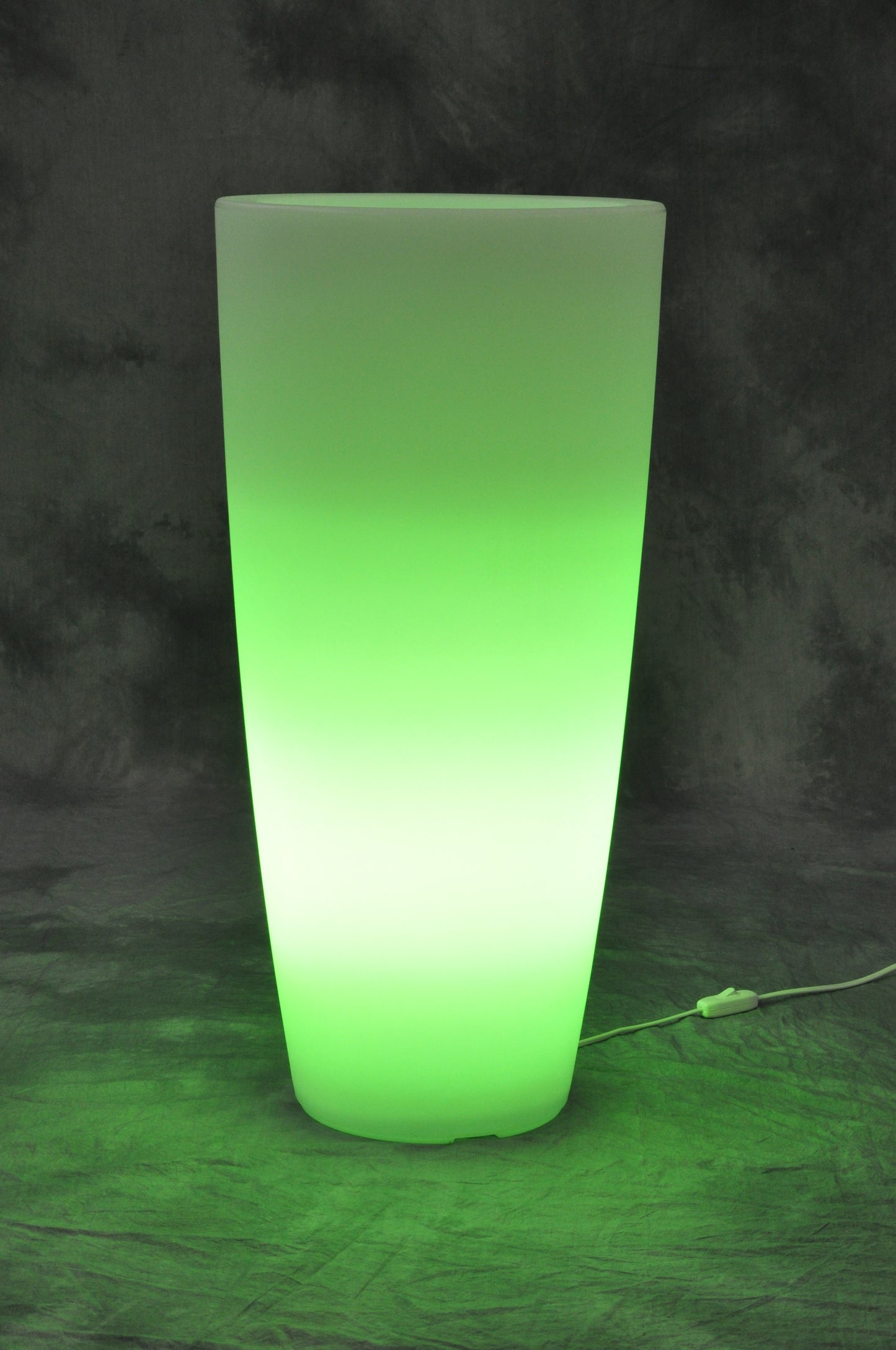 Q.TA' 1 VASO STILO ROUND BRIGHT D 33X70CM LUCE VERDE