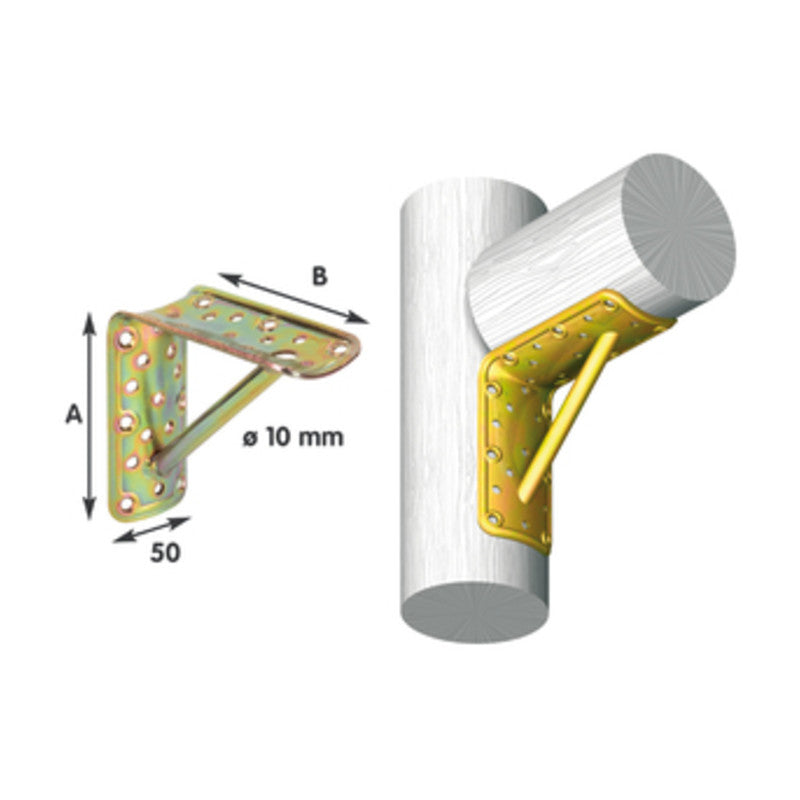 Q.TA' 20 PIASTRA 906 TONDA ANG 90 C/STAFFA ACC TROP 100X100MM
