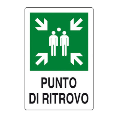 Q.TA' 1 TARGA PUNTO DI RITROVO 300X200 ALLUMINIO NORMA EU