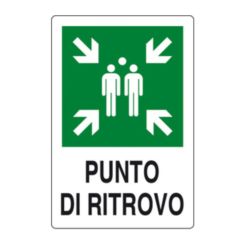 Q.TA' 1 TARGA PUNTO DI RITROVO 300X200 ALLUMINIO NORMA EU