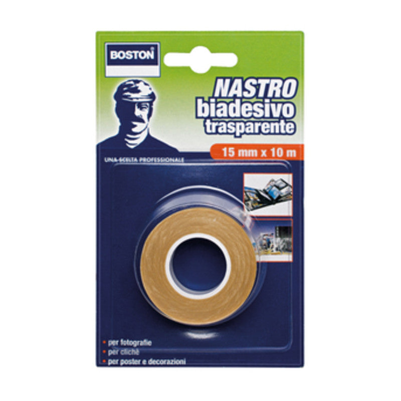 Q.TA' 12 BOSTON NASTRO BIADESIVO 15MMX10M TRASPARENTE