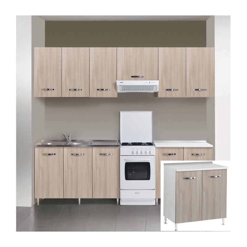 Q.TA' 1 KIT CUCINA BASE 2 ANTE 80X50XH85 CM OLMO