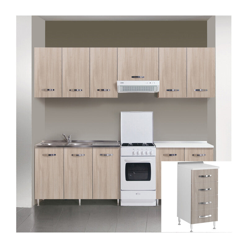 Q.TA' 1 KIT CUCINA BASE 4 CASSETTI 40X50XH85 CM OLMO