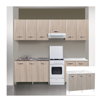 Q.TA' 1 KIT CUCINA BASE 3 ANTE 120X50XH85 CM S/LAVELLO OLMO