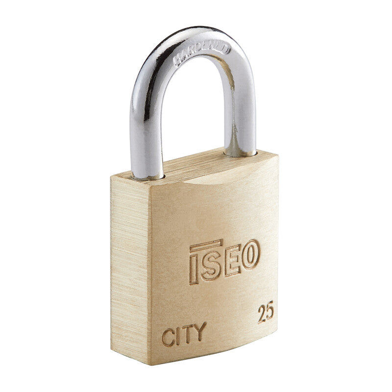 Q.TA' 10 ISEO P700 LUCCHETTO CITY ARCO 25MM OTTONE