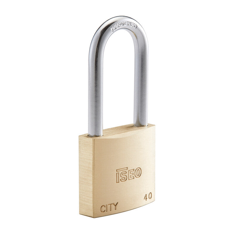 Q.TA' 10 ISEO P700 LUCCHETTO CITY ARCO LUNGO 40MM OTTONE