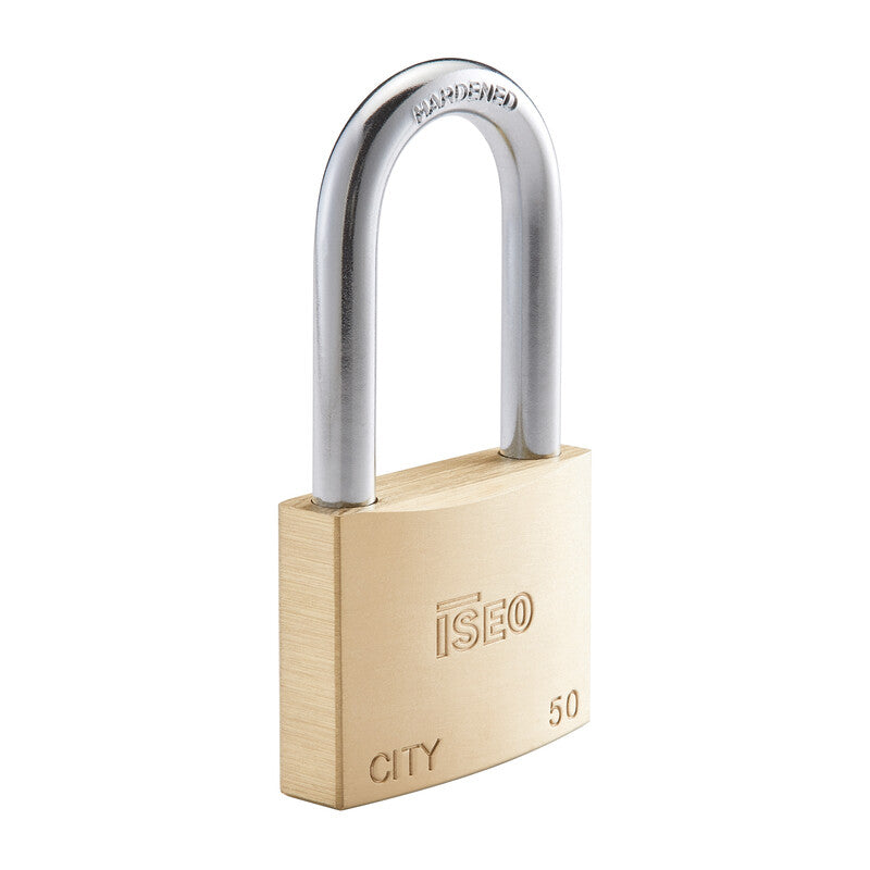 Q.TA' 10 ISEO P700 LUCCHETTO CITY ARCO LUNGO 50MM OTTONE