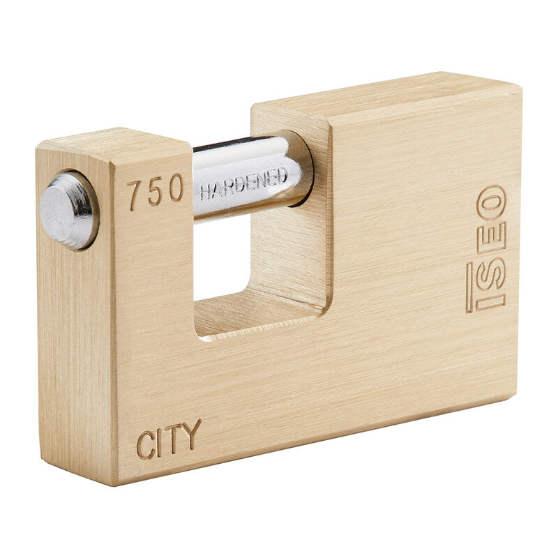 Q.TA' 1 ISEO P740 LUCCHETTO CITY P/SERRANDA 76MM OTTONE