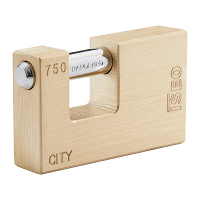 Q.TA' 1 ISEO P740 LUCCHETTO CITY P/SERRANDA 76MM OTTONE