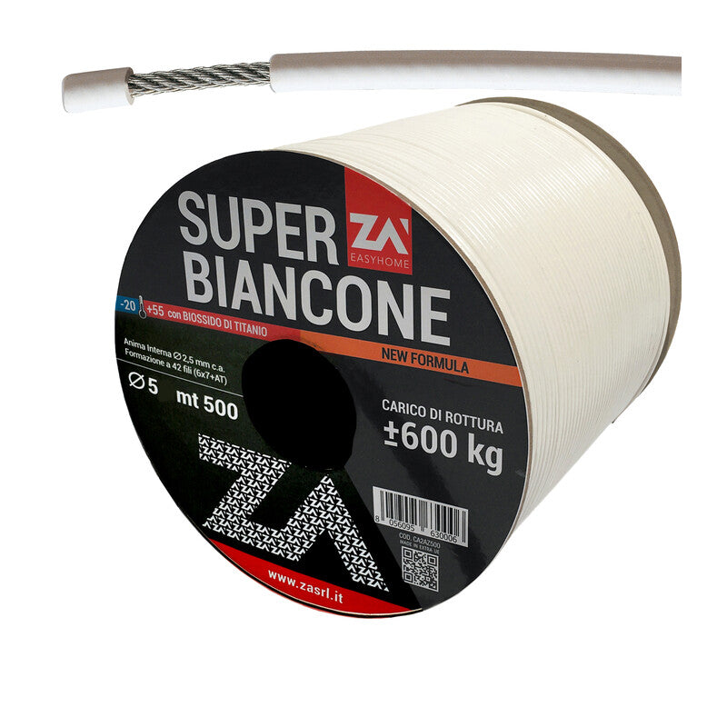 Q.TA' 500 FILO STENDIBIANCHERIA SUPERBIANCONE ACC ZIN 5 MM