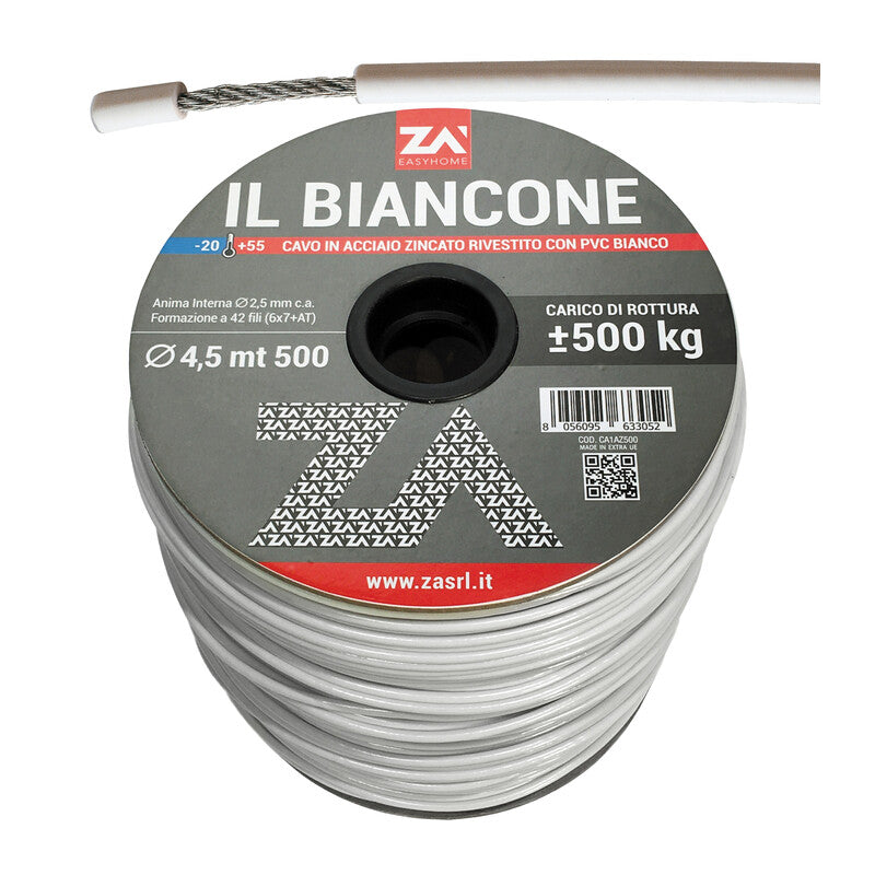 Q.TA' 500 FILO STENDIBIANCHERIA BIANCONE ACC ZIN D 4,5 MM