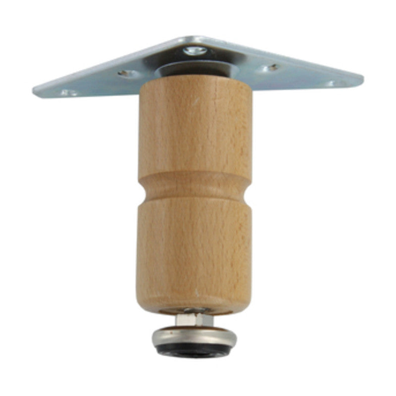 Q.TA' 8 PIEDINO LEGNO PIASTRA MOBILE 100 MM CHIARO*