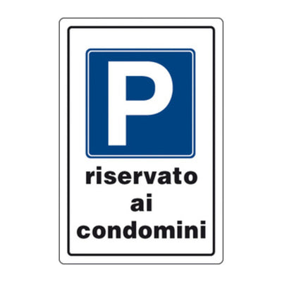 Q.TA' 10 TARGA SEGNALETICA PARCHEGGIO RISERVATO CONDOMINI