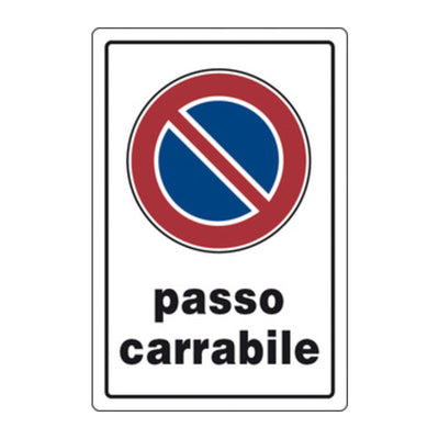 Q.TA' 10 TARGA SEGNALETICA PASSO CARRABILE