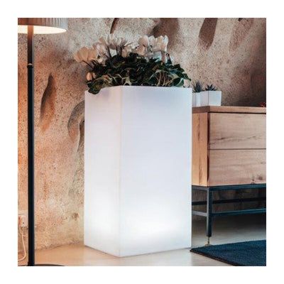 Q.TA' 1 VASO CUBE BRIGHT 40X40XH80CM 20 L BIANCO