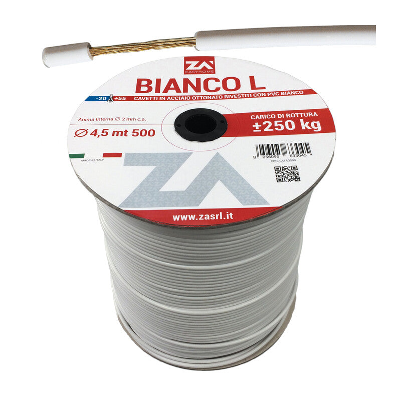 Q.TA' 500 FILO STENDIBIANCHERIA BIANCO L ACC OTT D 4,5 MM