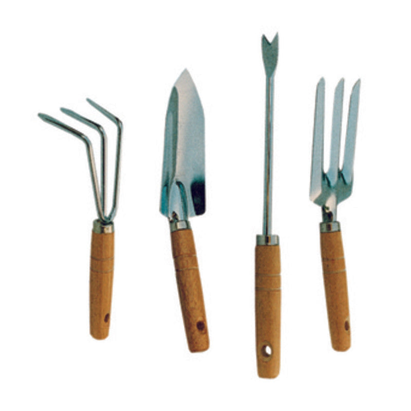 Q.TA' 6 SET 4 ATTREZZINI DA GIARDINO MANICO LEGNO IMP19660