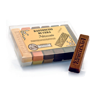 Q.TA' 12 BASTONCINO DI CERA NOVECENTO NOCE CHIARO