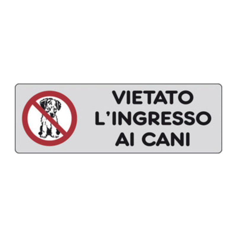 Q.TA' 10 ETICHETTA ADESIVA 150X50 VIETATO LINGRESSO CANI
