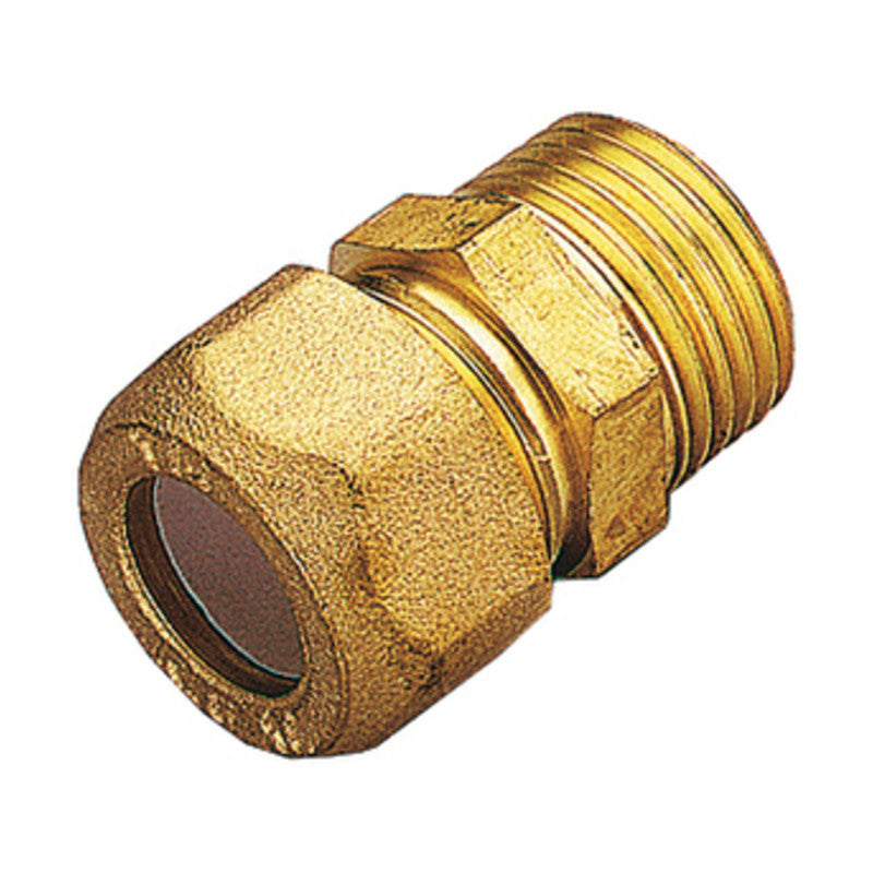Q.TA' 10 RACCORDO OTTONE DIRITTO BICONO MASCHIO GAS 12X3/8