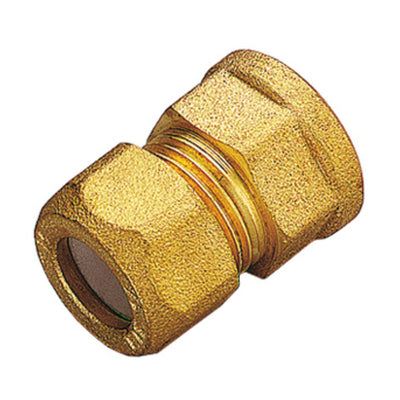 Q.TA' 10 RACCORDO OTTONE DIRITTO BICONO FEMM GAS 16X1/2
