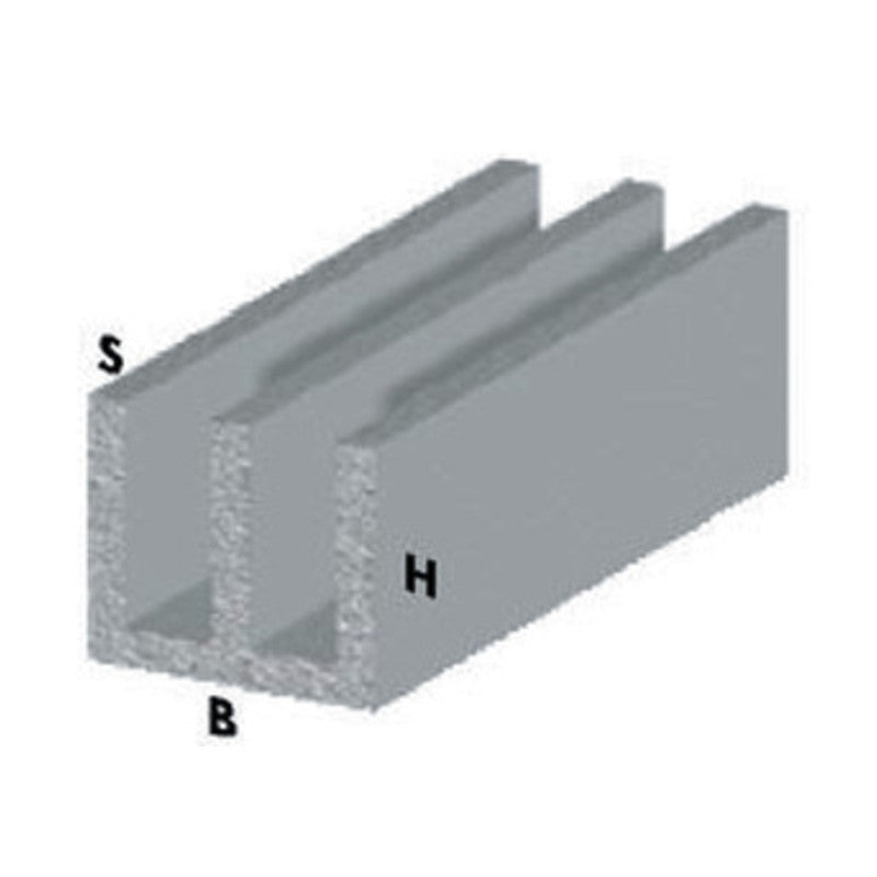 Q.TA' 5 PROFILO ARGENTO H.200 CM CANALINO UU 20X10X1 MM