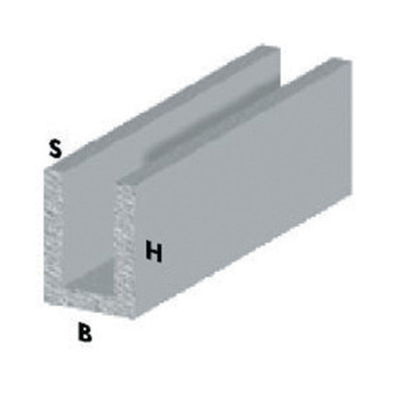 Q.TA' 5 PROFILO ARGENTO H.100 CM CANALINO U 10X15X1 MM*