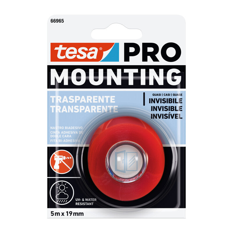 Q.TA' 12 NASTRO BIADESIVO TESA MOUNTING PRO TRASP 19MMX5M