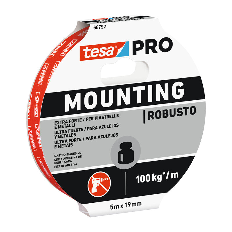 Q.TA' 10 NASTRO BIADESIVO TESA MOUNTING PRO STRONG 19MMX5M
