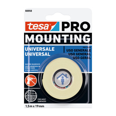 Q.TA' 12 NASTRO BIADESIVO TESA MOUNTING PRO UNIV 19MMX1,5M