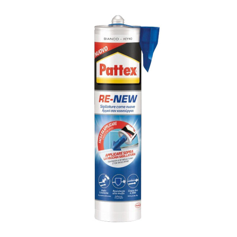 Q.TA' 12 PATTEX BAGNO SANO RE-NEW BIANCO CARTUCCIA 280 ML.