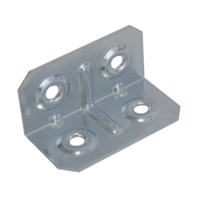 Q.TA' 100 PIASTRINA QUADRA 4 FORI PIEGATA 40X20X20 MM ZINC