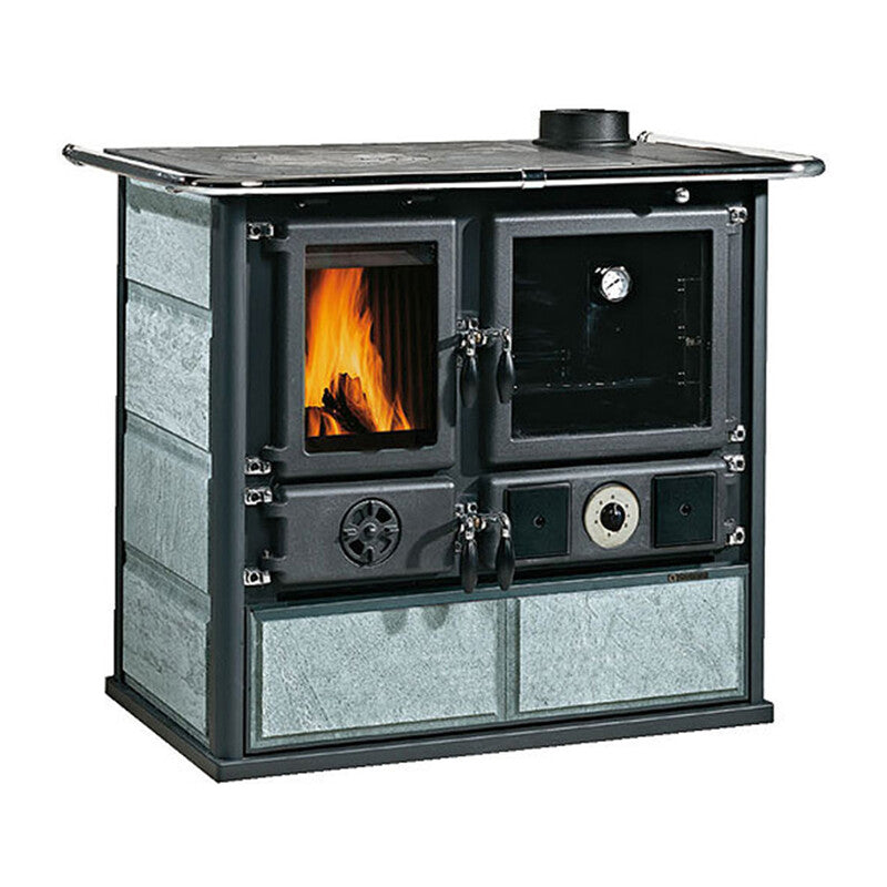 Q.TA' 1 TERMOCUCINA LEGNA 11 KW ROSA DSA 4.0 PIETRA NATURALE