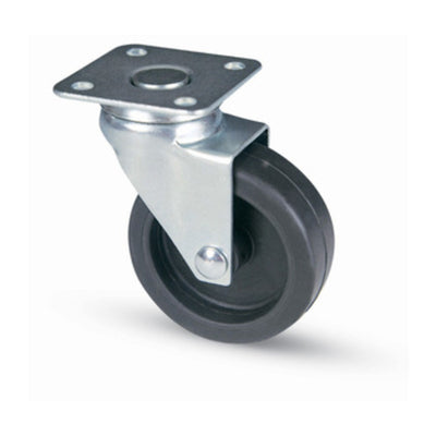 Q.TA' 20 RUOTA MOBILE D 40 MM GOMMA 220 C/PIASTRA*