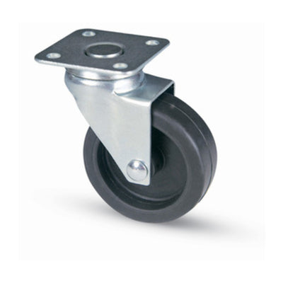 Q.TA' 20 RUOTA MOBILE D 50 MM GOMMA 220 C/PIASTRA**