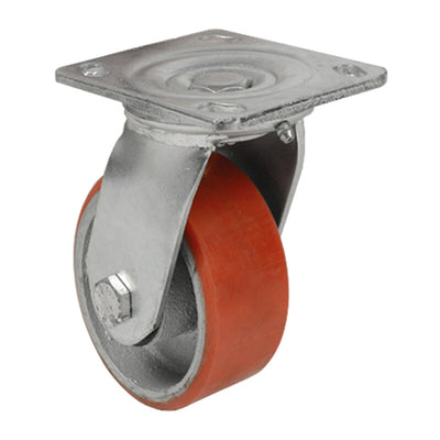 Q.TA' 1 RUOTA POLIURETANO D 100X32 MM PIASTRA GIREV EXP