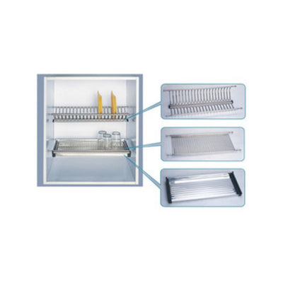 Q.TA' 1 MENSOLA SCOLAPIATTI ACCIAIO INOX C/VASCH 56 CM