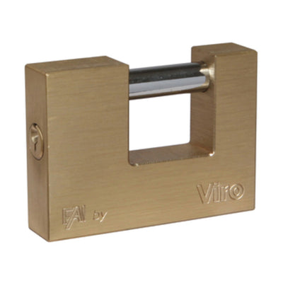 Q.TA' 1 VIRO 507 LUCCHETTO FAI P/SERRANDA 90MM OTTONE
