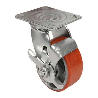 Q.TA' 1 RUOTA POLIURETANO D 125X32 PIASTRA GIREV FRENO EXP