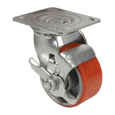 Q.TA' 1 RUOTA POLIURETANO D 150X50 PIASTRA GIREV FRENO EXP