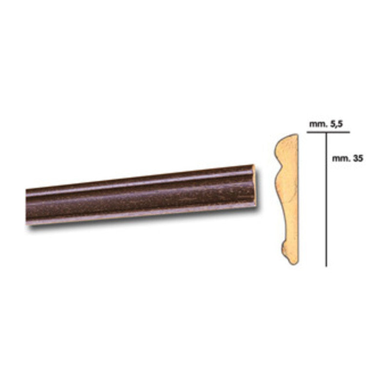 Q.TA' 25 CORNICE P/PARATI 5,5X35 BAROCCO 200 CM NOCE SCURO